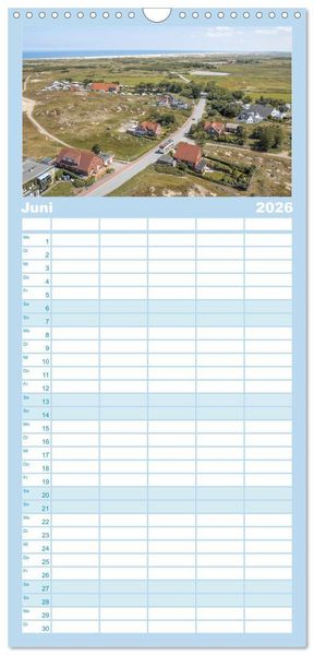 Produktbild: Familienplaner 2026 - Sommer auf Norderney mit 5 Spalten (Wandkalender, 21 x 45 cm) CALVENDO
