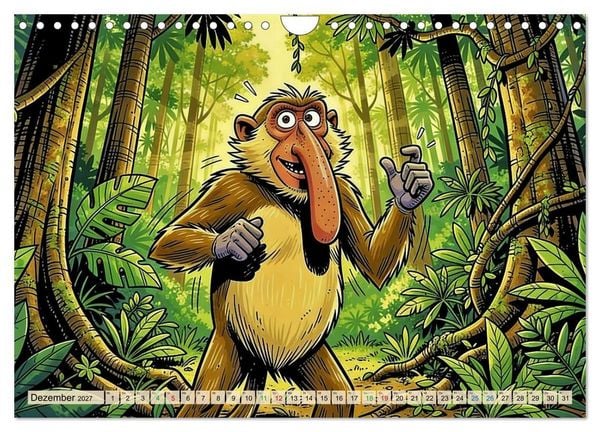 Produktbild: Lustige Nasenaffen - Comic (Wandkalender 2027 DIN A4 quer), CALVENDO Monatskalender