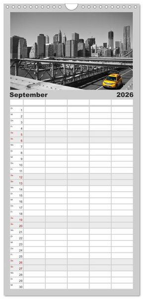 Produktbild: Familienplaner 2026 - New York &ndash; The Big Apple mit 5 Spalten (Wandkalender, 21 x 45 cm) CALVENDO