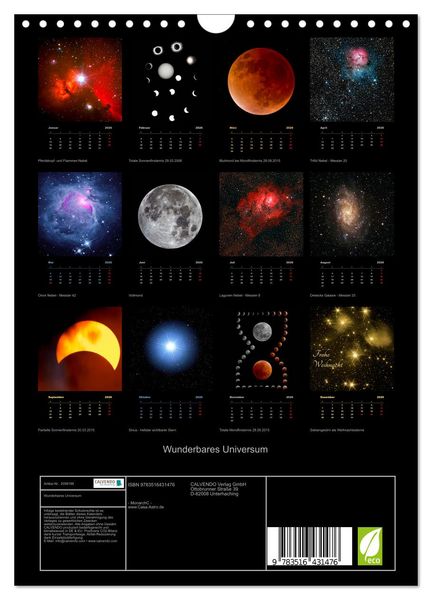 Produktbild: Wunderbares Universum (Wandkalender 2026 DIN A4 hoch), CALVENDO Monatskalender