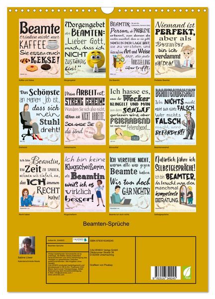 Produktbild: Beamten-Spr&uuml;che (Wandkalender 2026 DIN A3 hoch), CALVENDO Monatskalender