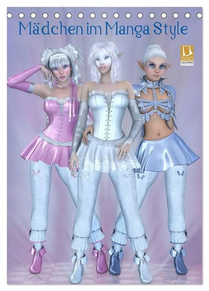 Mädchen im Manga Style (Tischkalender 2026 DIN A5 hoch), CALVENDO Monatskalender