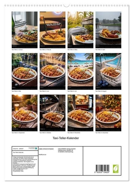 Produktbild: Taxi-Teller-Kalender (hochwertiger Premium Wandkalender 2027 DIN A2 hoch), Kunstdruck in Hochglanz