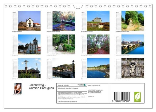 Produktbild: Jakobsweg - Camino Portugues (Wandkalender 2027 DIN A4 quer), CALVENDO Monatskalender