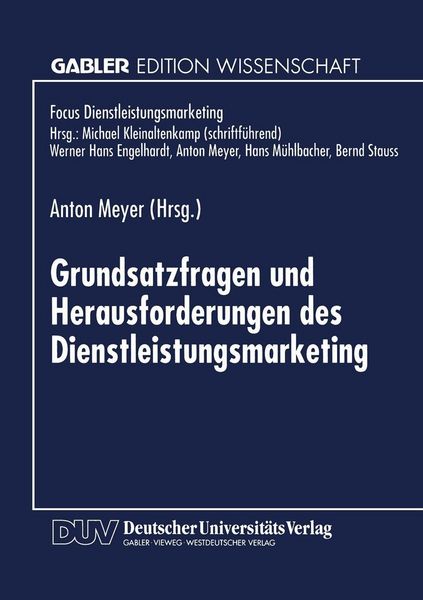 Produktbild: Grundsatzfragen und Herausforderungen des Dienstleistungsmarketing