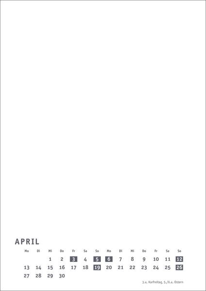 Produktbild: Premium-Bastelkalender weiß A4 2026