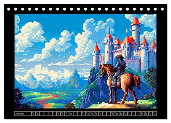 Produktbild: Pixel f&uuml;r Pixel bis Game over (Tischkalender 2026 DIN A5 quer), CALVENDO Monatskalender