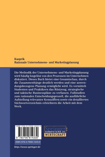 Produktbild: Rationale Unternehmens- und Marketingplanung