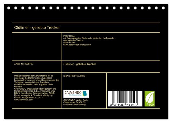 Produktbild: Oldtimer - geliebte Trecker (Tischkalender 2026 DIN A5 quer), CALVENDO Monatskalender