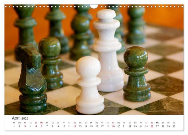 Produktbild: Schach 2026. Impressionen von Figuren und Spielen (Wandkalender 2026 DIN A3 quer), CALVENDO Monatskalender