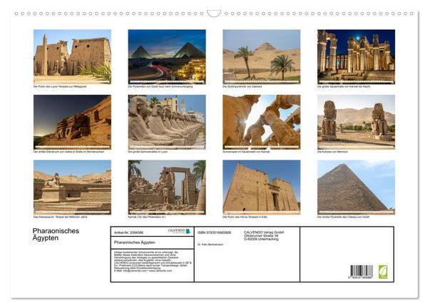 Produktbild: Pharaonisches &Auml;gypten (Wandkalender 2026 DIN A2 quer), CALVENDO Monatskalender