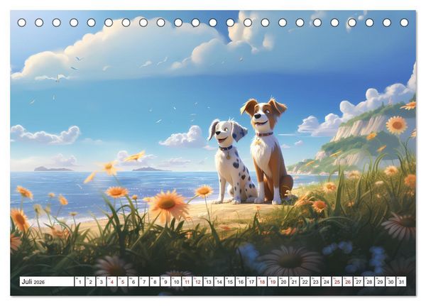 Produktbild: Lustige Comic Hunde (Tischkalender 2026 DIN A5 quer), CALVENDO Monatskalender