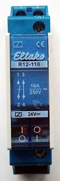 Eltako 22110055 Schaltrelais Nennspannung: 24 V Schaltstrom (max.): 8 A 1 Schließer, 1 Öffner 1 St.