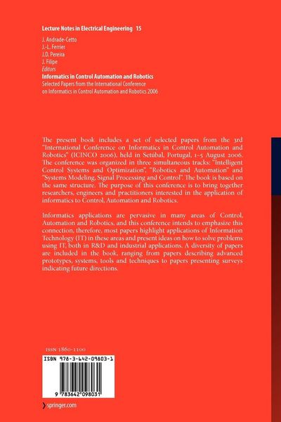 Produktbild: Informatics in Control Automation and Robotics