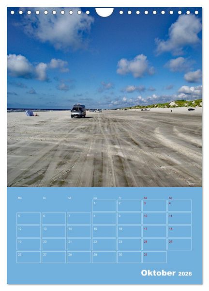 Produktbild: Nordseereise &ndash; J&uuml;tland in D&auml;nemark &ndash; Von Blavand bis Henne Strand (Wandkalender 2026 DIN A4 hoch), CALVENDO Monatskalender