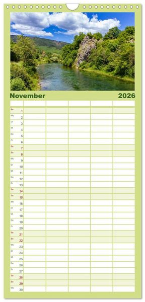 Produktbild: Familienplaner 2026 - Faszination Bosnien-Herzegowina mit 5 Spalten (Wandkalender, 21 x 45 cm) CALVENDO