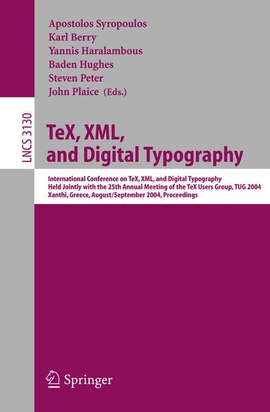 Produktbild: TeX, XML, and Digital Typography