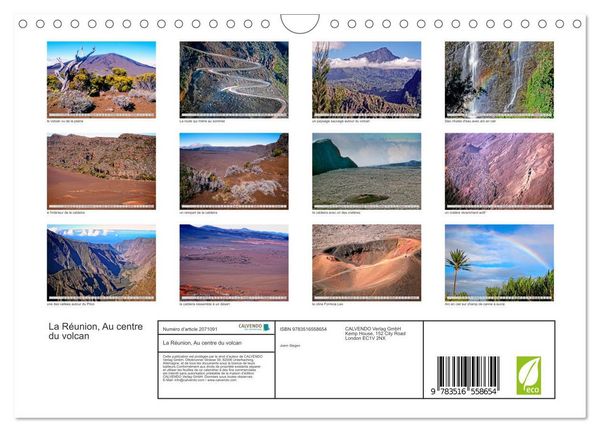 Produktbild: La R&eacute;union, Au centre du volcan (Calendrier mural 2026 DIN A4 vertical), CALVENDO calendrier mensuel
