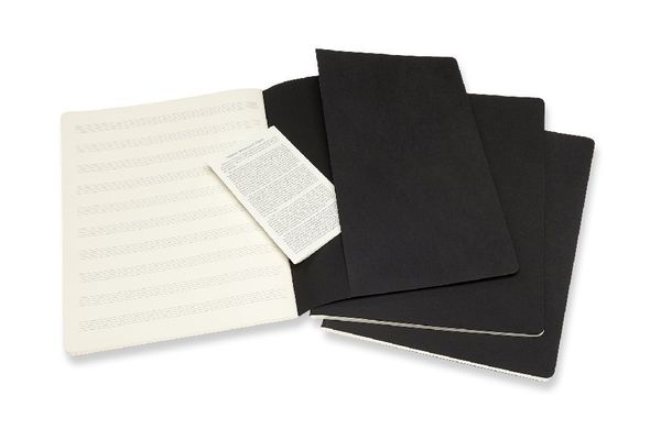 Moleskine Musik Cahier, 3er Set, Kartoneinband