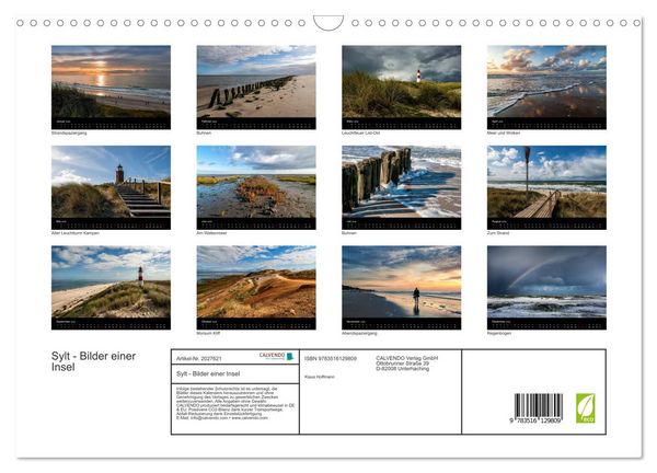 Produktbild: Sylt - Bilder einer Insel (Wandkalender 2026 DIN A3 quer), CALVENDO Monatskalender