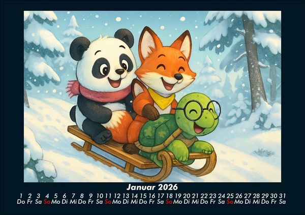Produktbild: Pippin, Finn & Taz - Freunde im Zauberwald 2026 Fotokalender DIN A5