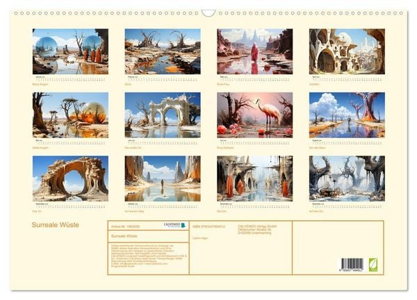 Produktbild: Surreale W&uuml;ste (Wandkalender 2026 DIN A2 quer), CALVENDO Monatskalender