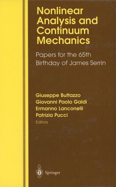Produktbild: Nonlinear Analysis and Continuum Mechanics