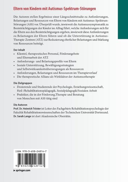 Produktbild: Eltern von Kindern mit Autismus-Spektrum-St&ouml;rungen