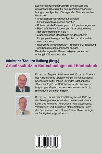 Produktbild: Arbeitsschutz in Biotechnologie und Gentechnik
