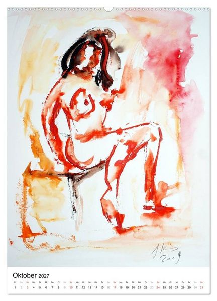 Produktbild: Erotische Aquarelle (Wandkalender 2027 DIN A2 hoch), CALVENDO Monatskalender