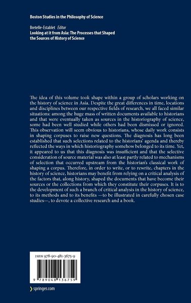 Produktbild: Looking at it from Asia: the Processes that Shaped the Sources of History of Science