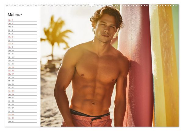 Produktbild: Hot Beach Boys (Wandkalender 2027 DIN A2 quer), CALVENDO Monatskalender