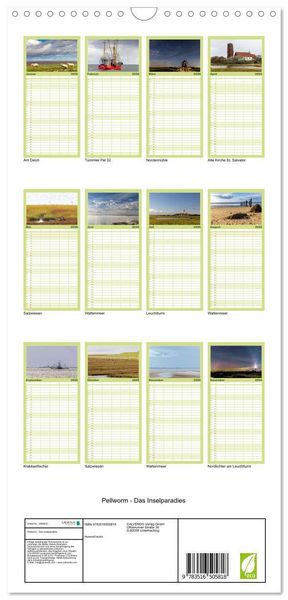 Produktbild: Familienplaner 2026 - Pellworm - Das Inselparadies mit 5 Spalten (Wandkalender, 21 x 45 cm) CALVENDO