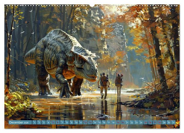 Produktbild: Dinosaur Legends (High Quality Premium Wall Calendar 2026 DIN A2 landscape),CALVENDO 12 Month Wall Calendar