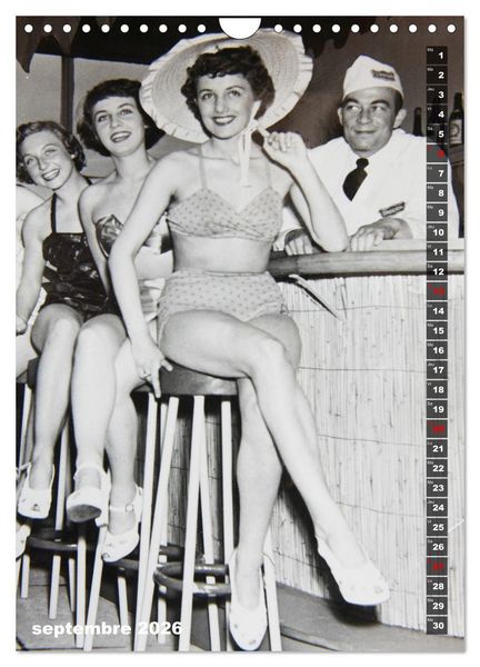 Produktbild: Deux mannequins des ann&eacute;es 1950 - Les jumelles Thea et Helga (Calendrier mural 2026 DIN A4 horizontal), CALVENDO calendrier mensuel