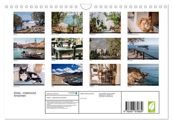 Produktbild: Kreta - malerische Ansichten (Wandkalender 2026 DIN A4 quer), CALVENDO Monatskalender