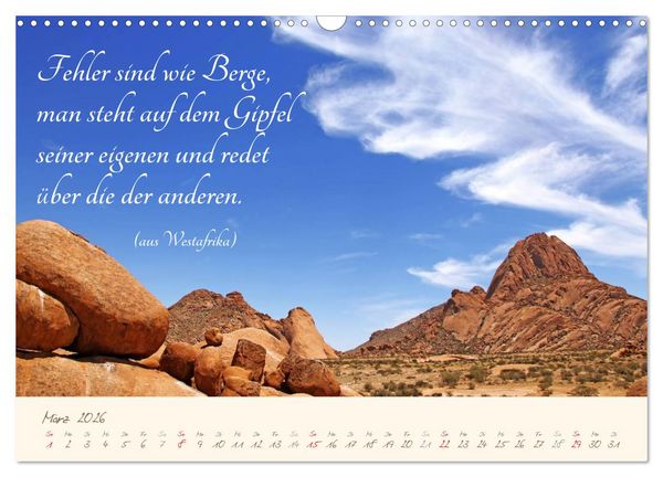 Produktbild: AFRIKA mit einem Hauch von Poesie (Wandkalender 2026 DIN A3 quer), CALVENDO Monatskalender