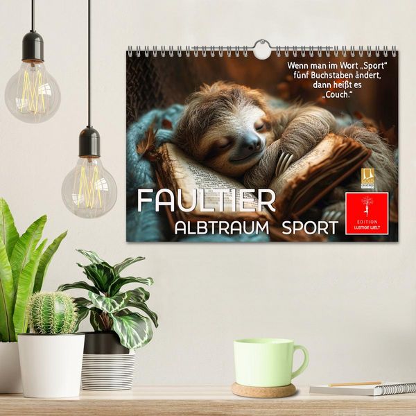 Produktbild: Faultier - Albtraum Sport (Wandkalender 2026 DIN A4 quer), CALVENDO Monatskalender