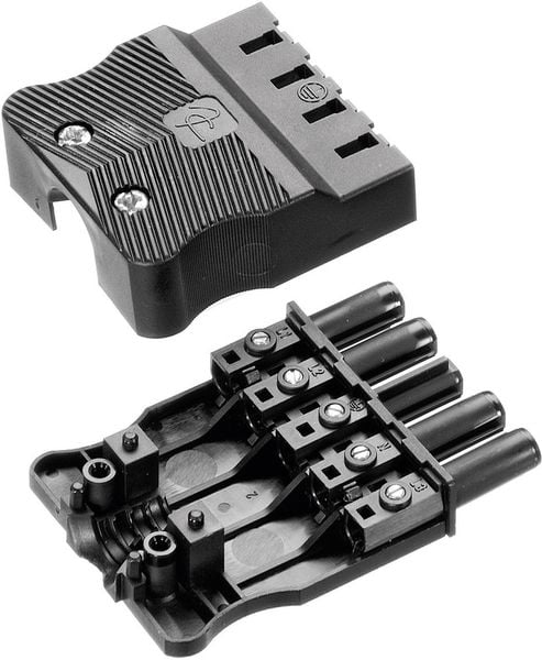Produktbild: Adels-Contact AC 166 GBUF/ 525 Netz-Steckverbinder AC Serie (Netzsteckverbinder) AC Buchse, gerade Gesamtpolzahl: 4 + PE 16 A Schwarz 1 St.