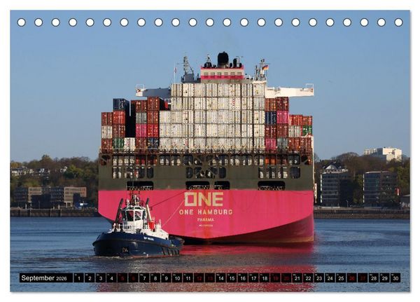 Produktbild: Shipspotting Hamburg (Tischkalender 2026 DIN A5 quer), CALVENDO Monatskalender