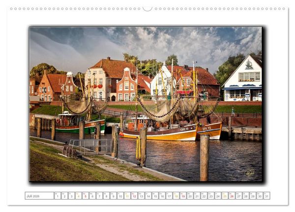 Produktbild: Ostfriesland - die bezaubernden alten H&auml;fen (hochwertiger Premium Wandkalender 2026 DIN A2 quer), Kunstdruck in Hochglanz