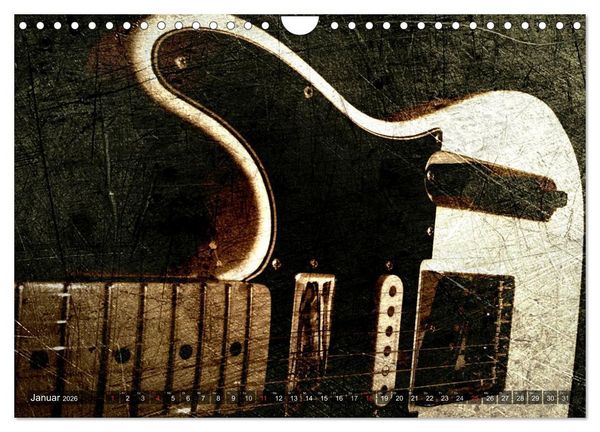 Produktbild: GITARREN Vintage Art (Wandkalender 2026 DIN A4 quer), CALVENDO Monatskalender