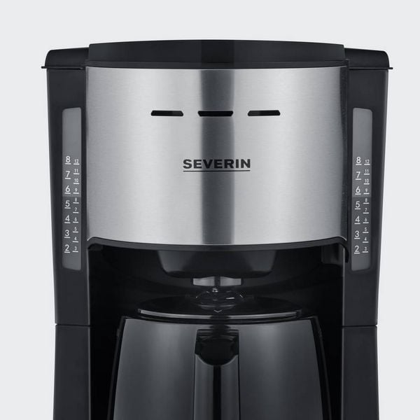 Produktbild: Severin KA 9308 Kaffeemaschine Edelstahl (geb&uuml;rstet), Schwarz Fassungsverm&ouml;gen Tassen=8 Isolierkanne