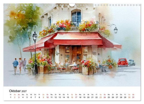 Produktbild: Paris in sanften Farben (Wandkalender 2027 DIN A3 quer), CALVENDO Monatskalender