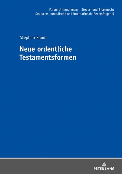 Produktbild: Neue ordentliche Testamentsformen