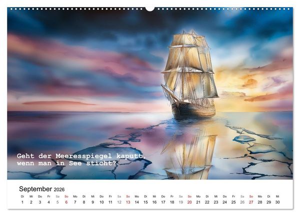 Produktbild: Lustige und paradoxe Fragen (Wandkalender 2026 DIN A2 quer), CALVENDO Monatskalender