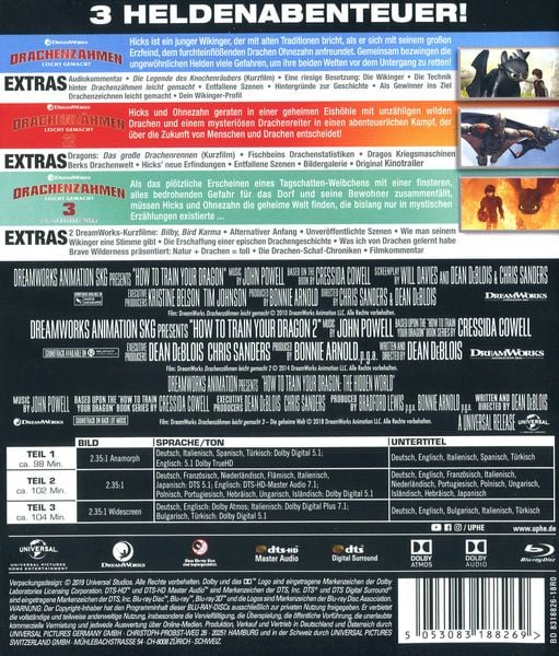 Produktbild: Drachenz&auml;hmen leicht gemacht 1 - 3 Movie Collection [3 BRs]