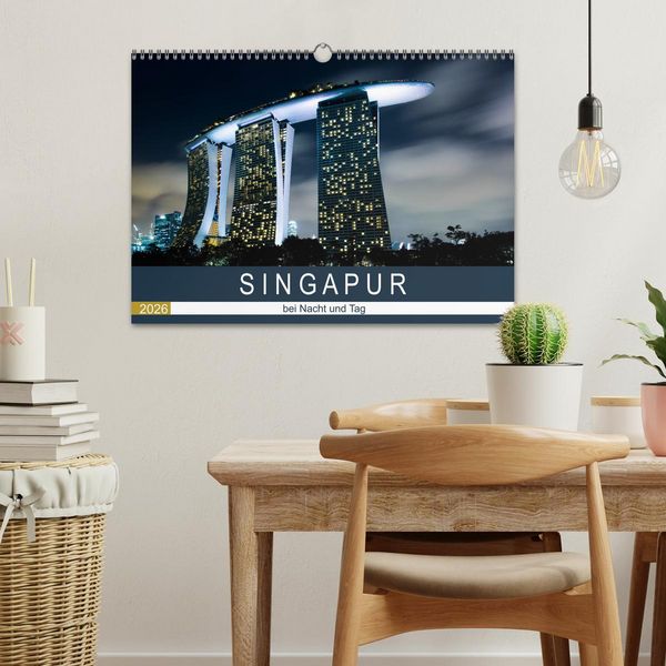 Produktbild: Singapur bei Nacht und Tag (Wandkalender 2026 DIN A3 quer), CALVENDO Monatskalender