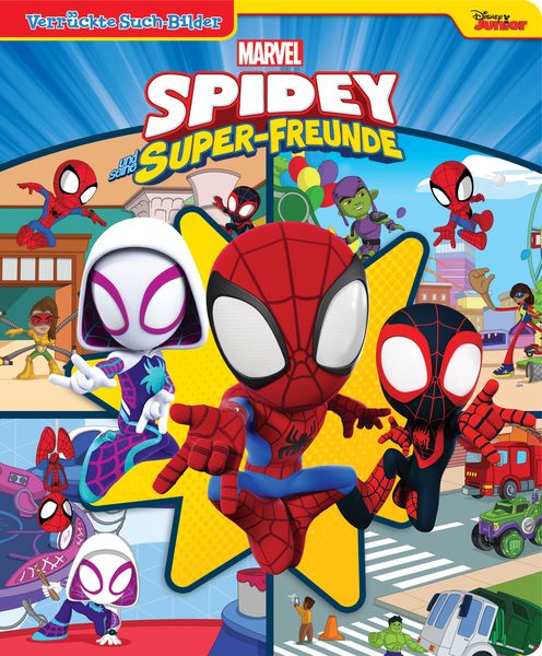Produktbild: Marvel Spidey und seine Super-Freunde - Verr&uuml;ckte Such-Bilder, gro&szlig; - Wimmelbuch - Pappbilderbuch mit wattiertem Umschlag