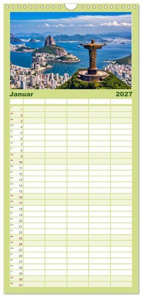 Produktbild: Familienplaner 2027 - Typisch Brasilien mit 5 Spalten (Wandkalender, 21 x 45 cm) CALVENDO